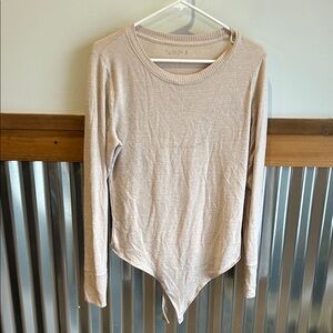 Abercrombie & Fitch Cream Long Sleeve Bodysuit